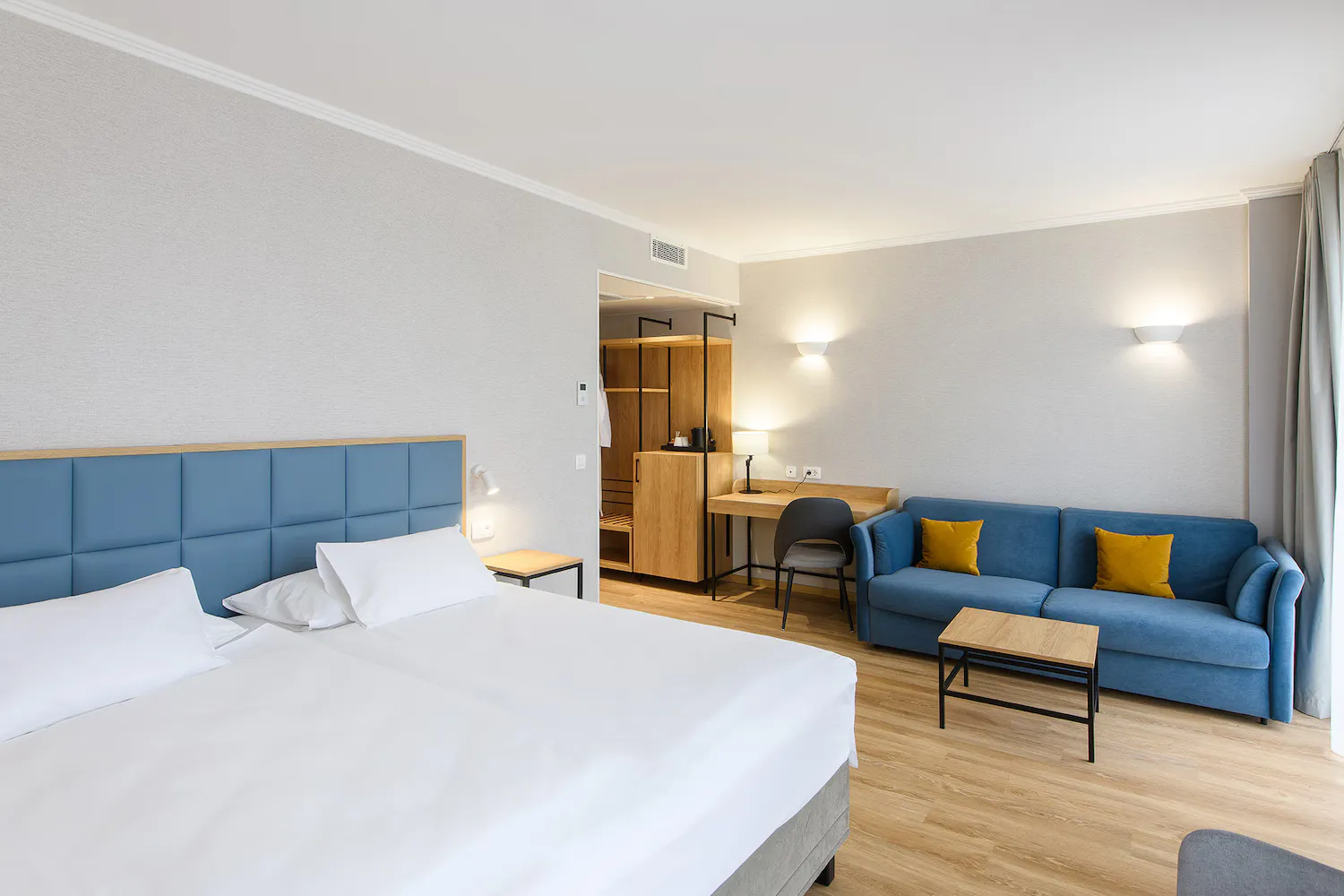 Family Room interior with multiple beds