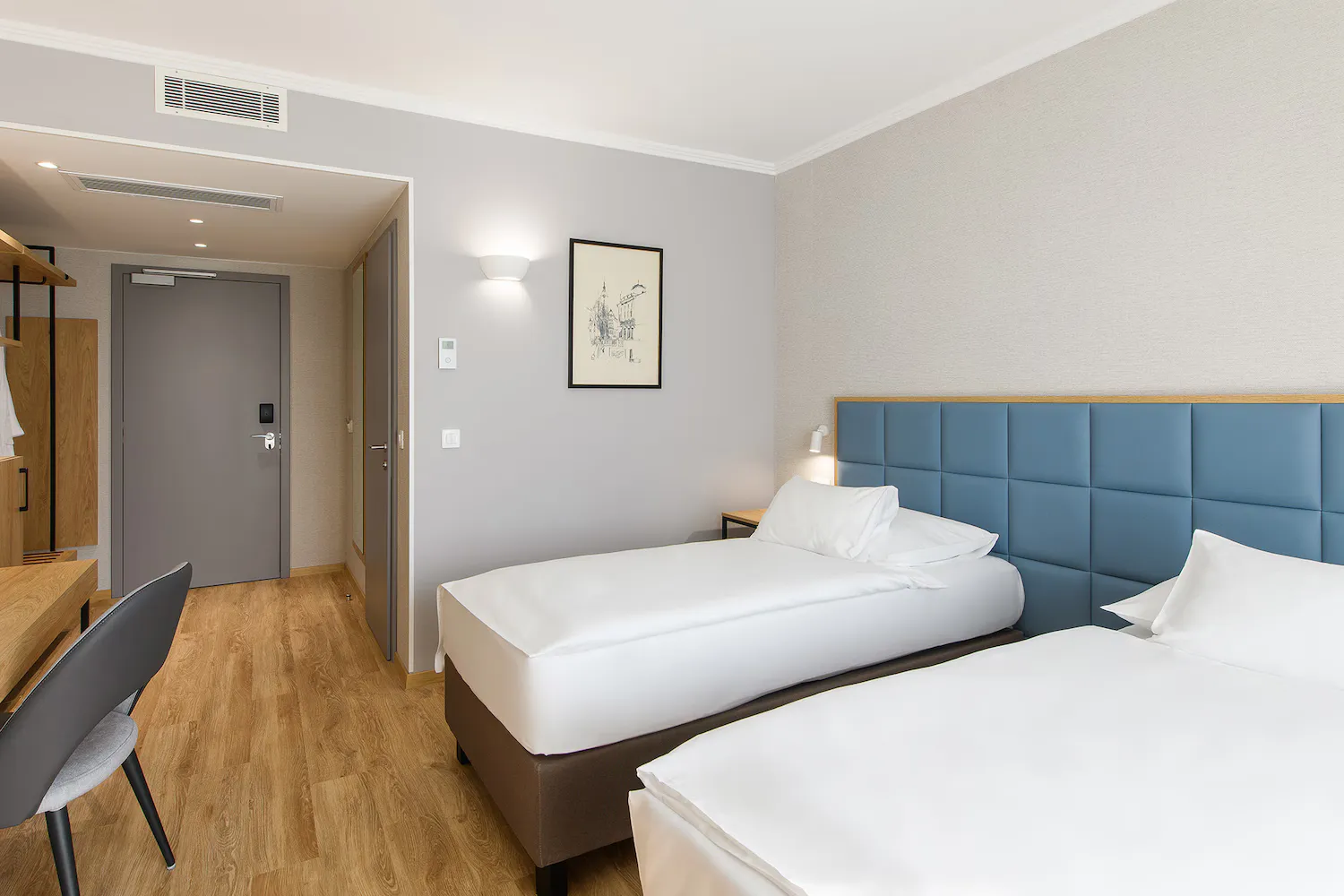 Superior Double or Twin Room interior with city view