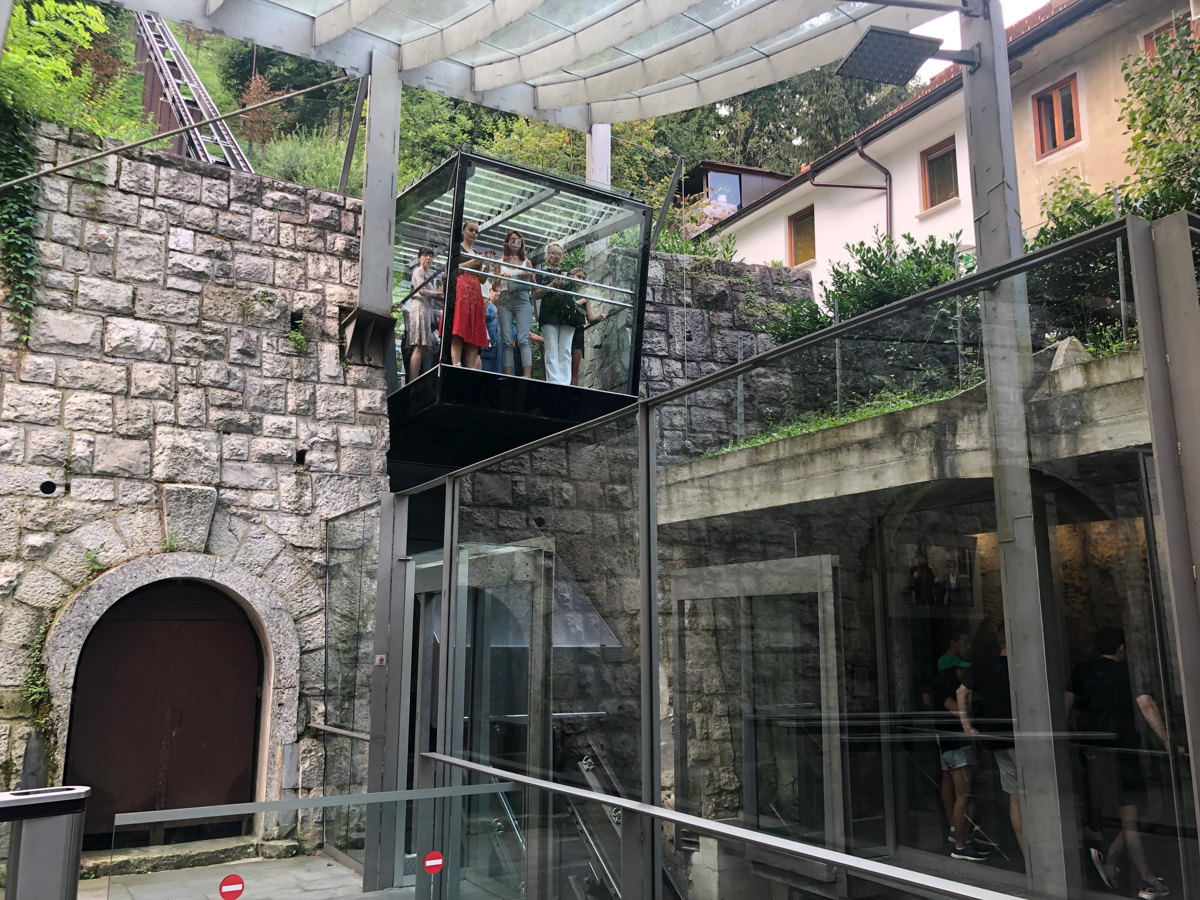 The funicular station at Ljubljana Castle