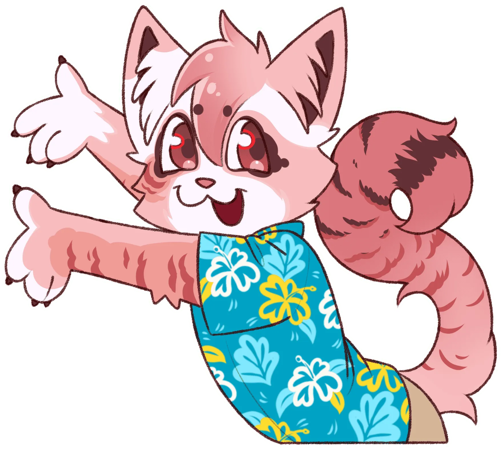 SloFluffCon mascot presenting